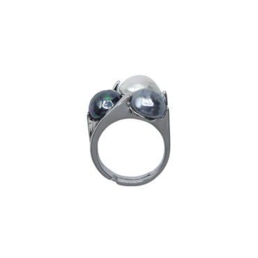 Bague CORDELLIA rhodiée, Perles nacrées - Francine BRAMLI Paris