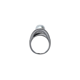 Bague ALIENOR rhodiée, Perle nacrée - Francine BRAMLI Paris