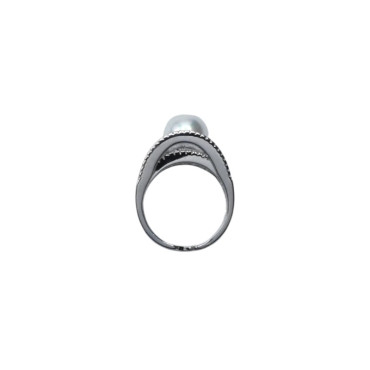 Bague ALIENOR rhodiée, Perle nacrée - Francine BRAMLI Paris