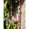 Sautoir PAPILLON rose vert - Francine BRAMLI Paris Collier