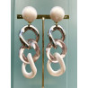 KARINA Maillons argent, gris, nacré - Francine BRAMLI Paris