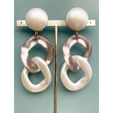 KARINE maillons gris & nacré - Francine BRAMLI Paris