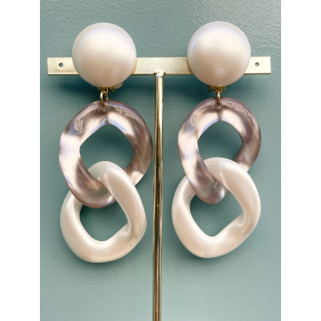 KARINE maillons gris & nacré - Francine BRAMLI Paris