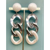 KARINA Maillons gris, argent, nacré - Francine BRAMLI Paris