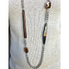 Sautoir GLOWY marron - Francine BRAMLI Paris