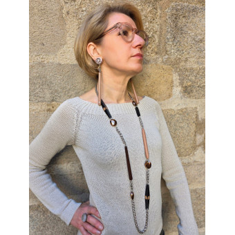 Sautoir GLOWY marron - Francine BRAMLI Paris