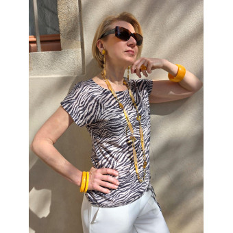 Sautoir GLOWY ambre - Francine BRAMLI Paris