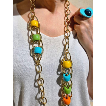 Sautoir PHAREL Multicolore - FRANCINE BRAMLI Paris collier