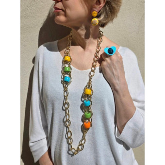 Sautoir PHAREL Multicolore - FRANCINE BRAMLI Paris collier