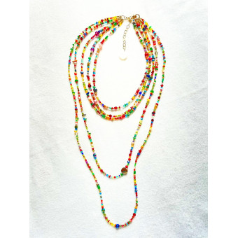 Collier FRANCINE Multicolore 5 rangs - FRANCINE BRAMLI Paris sautoir