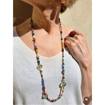 Collier FRANCINE Multicolore long - FRANCINE BRAMLI Paris