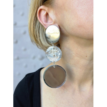 MELISSA Miroir blanc, argent - Francine BRAMLI Paris