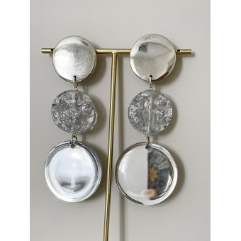 MELISSA Miroir blanc, argent - Francine BRAMLI Paris