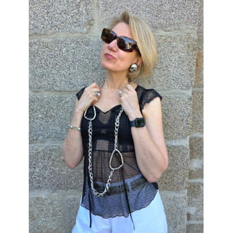 Sautoir ULYSSE métal argenté - Francine BRAMLI Paris collier