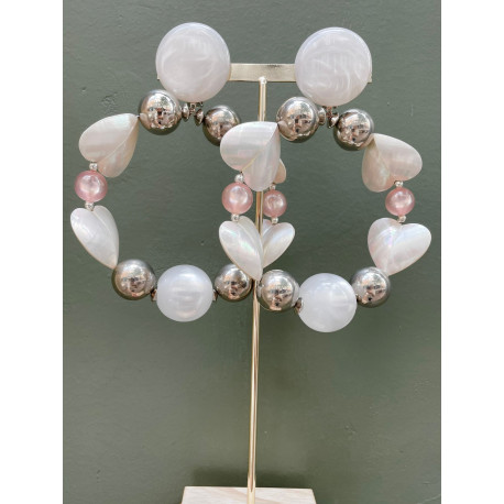 BASTILLES coeurs en nacre - Francine BRAMLI Paris