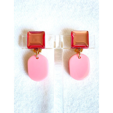 CECIL Rose Cabochon miroir - Francine BRAMLI Paris Bijoux