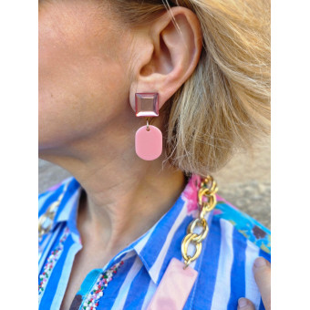 CECIL Rose Cabochon miroir - Francine BRAMLI Paris Bijoux