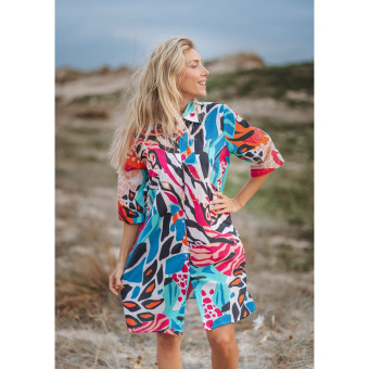 Chemise Robe NOIR/ROSE/BLEU - SIGNES GRIMALT