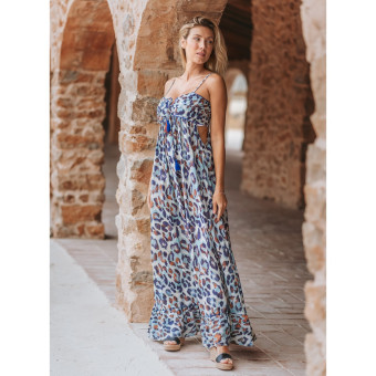 Longue Robe BLANC/BLEU - SIGNES GRIMALT