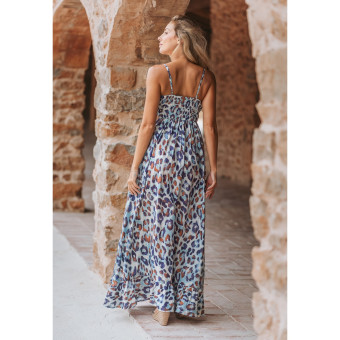Longue Robe BLANC/BLEU - SIGNES GRIMALT