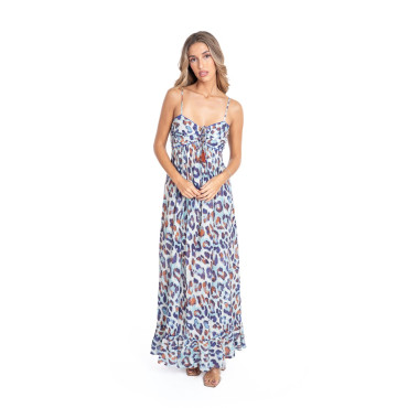 Longue Robe BLANC/BLEU - SIGNES GRIMALT