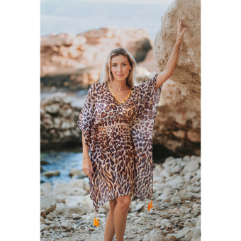 Kaftan BLANC/MARRON - SIGNES GRIMALT