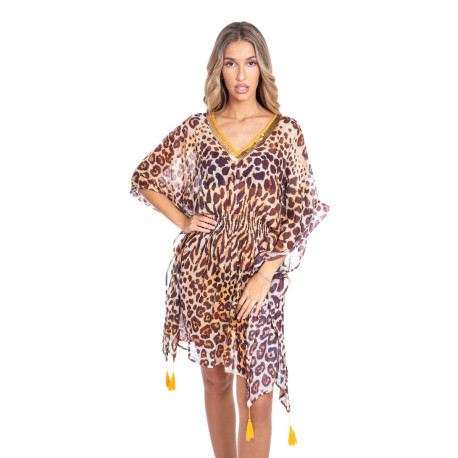 Kaftan BLANC/MARRON - SIGNES GRIMALT
