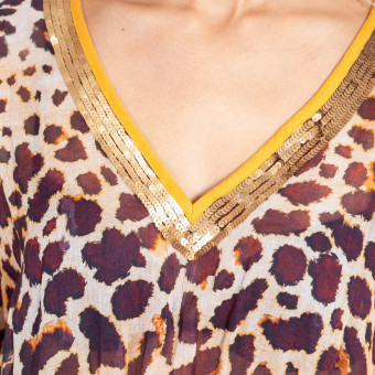 Kaftan BLANC/MARRON - SIGNES GRIMALT
