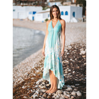 Longue Robe BLEU/BLANCHE - SIGNES GRIMALT