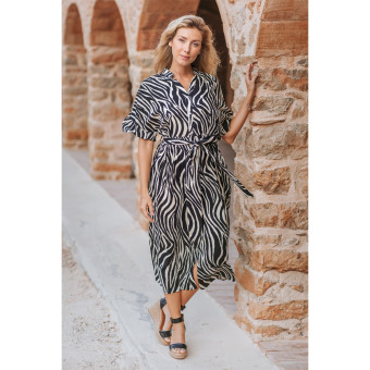 Chemise Robe BLANCHE/NOIRE - SIGNES GRIMALT