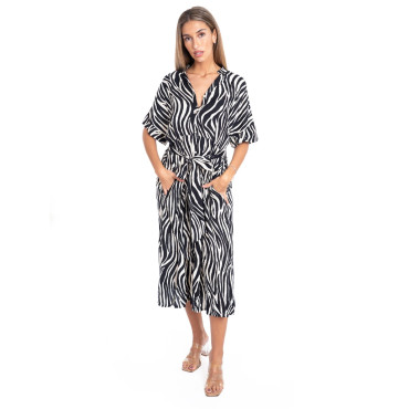 Chemise Robe BLANCHE/NOIRE - SIGNES GRIMALT