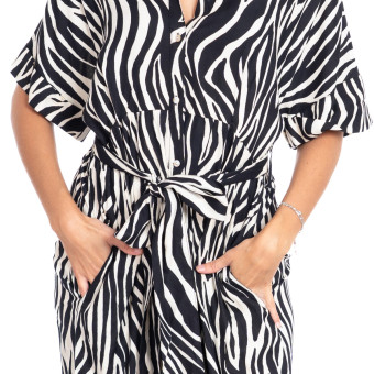 Chemise Robe BLANCHE/NOIRE - SIGNES GRIMALT