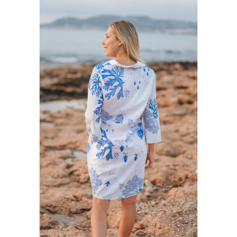 Chemise Robe BLANCHE/BLEU - SIGNES GRIMALT
