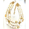 Collier COQUILLAGES 3 rangs Ivoire Dor - Francine BRAMLI Paris