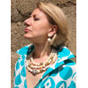 Collier COQUILLAGES 3 rangs Ivoire Dor - Francine BRAMLI Paris