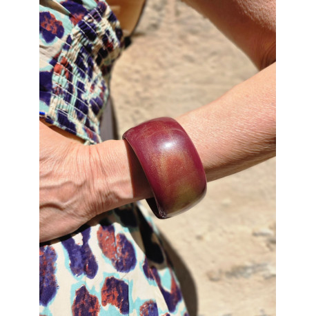 Bracelet MOON Marron/rouge - Francine BRAMLI Paris