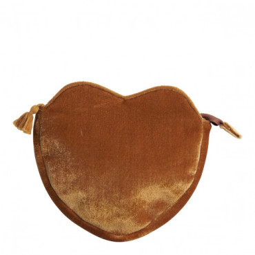 Pochette Coeur Velours JAUNE - MATHILDE M