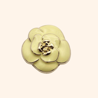 Bijoux de Bouton NICOLE Pastel Jaune - LA LOGE DE SUZON