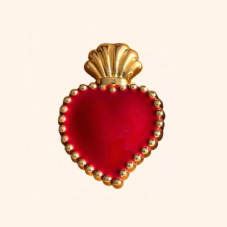 Bijoux de Bouton EXVOTO Rouge - LA LOGE DE SUZON