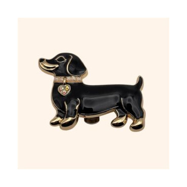 Clip TECKEL Achille Noir Collier Strass Opale Rainbow - LA LOGE DE SUZON
