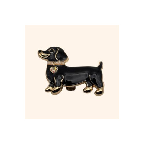 Clip TECKEL Achille Noir Collier Strass Opale Rainbow - LA LOGE DE SUZON