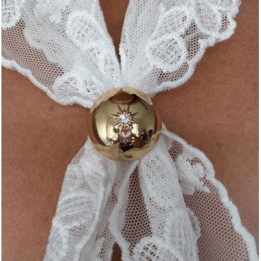 Anneau de Foulard DÔME Serti de son Strass - LA LOGE DE SUZON