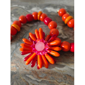 Collier ROXY FLEUR Orange - Francine BRAMLI Paris