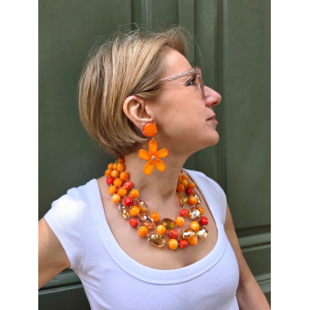 KOPSIA fleur orange - Francine BRAMLI Paris