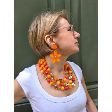 KOPSIA fleur orange - Francine BRAMLI Paris