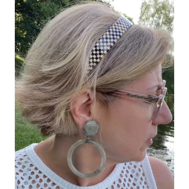 SERRE-TÊTE PM damier - Francine BRAMLI Paris