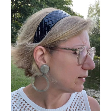 SERRE-TÊTE GM noir Matelassé - Francine BRAMLI Paris