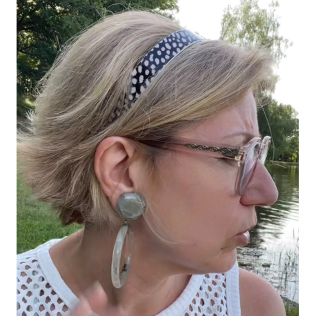 SERRE-TÊTE PM pois noir & blanc - Francine BRAMLI Paris