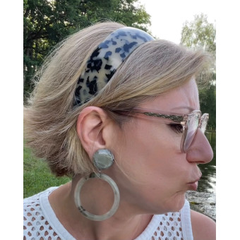 SERRE-TÊTE GM couleur écaille noir & blanc - Francine BRAMLI Paris