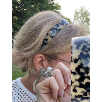 SERRE-TÊTE PM couleur écaille noir & blanc - Francine BRAMLI Paris